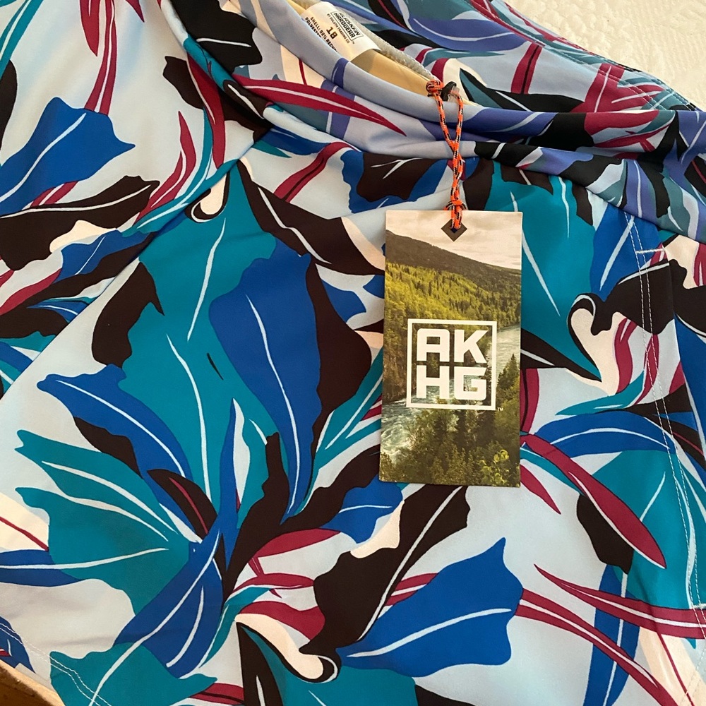 Women's Floral Swim Shorts - Blue and Black - Picture 2 of 16